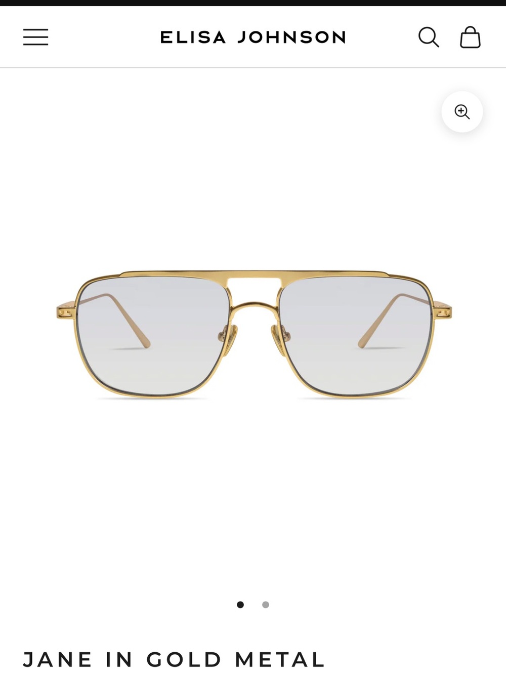 Elisa Johnson Jane Gold Metal Glasses